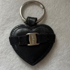 Salvatore Ferragamo Black Heart Key Holder